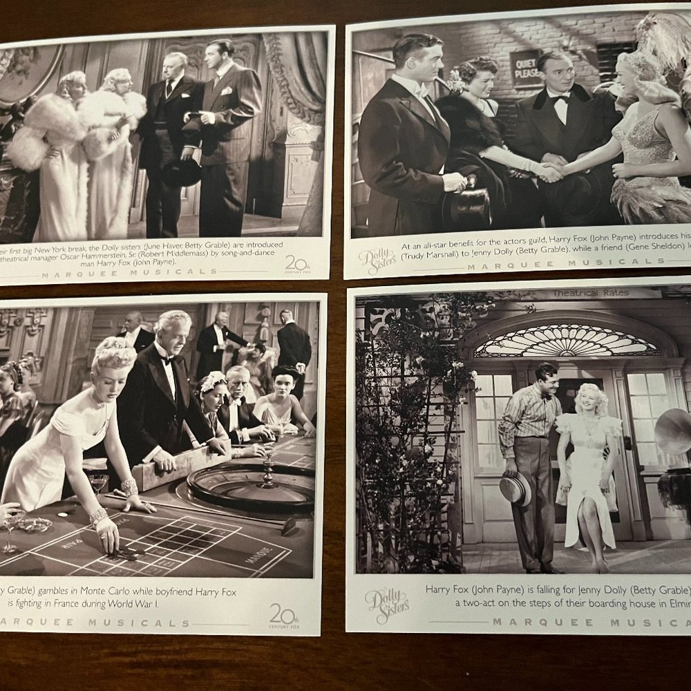 Set of 4 Marquee Cards from The Dolly Sisters